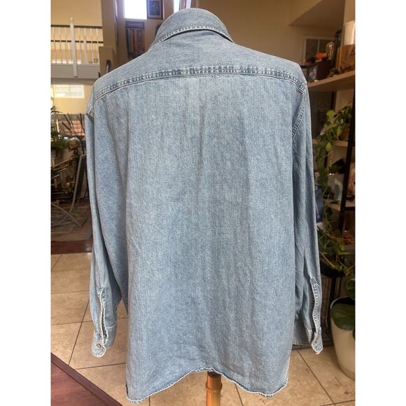 LEVIS Two Horse Brand Denim Jean Long Sleeve Button Up Mens XXXL 100% Cotton - Picture 2 of 9